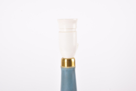 Danish Palshus Le Klint Table Lamp Dusted Blue Haresfur Glaze Brass Detail, 1960