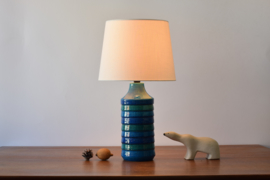 Bitossi Italy Aldo Londi Attr. Blue Striped Table Lamp Italian Mid-century Ceramic Lighting