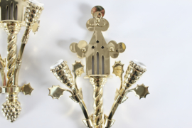 Art Nouveau Huge Wall Lights of Brass Thorvald Bindesbøll Style Denmark 1900s