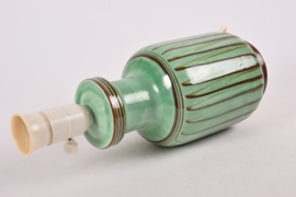 Kähler Table Lamp Green with Brown Stripes Danish Mid-century Ceramic Lighting // PRICE UPON REQUEST