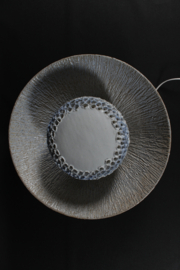 Huge 21.7" Sculptural Beige Sun Wall Sconce by Brangstrup, Danish Ceramic, 1970s