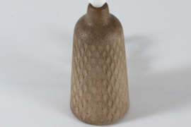 Einar Johansen Unglazed Ceramic Table Lamp with Embossed Leaves, Denmark, 1960s