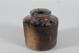 Danish Studio Ceramic Vase by Chris Moes Earthen Colors with Speckles of Black and Purple, 1970s Danish Mid-century Ceramics.