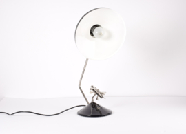 Rare 1960s Hala Zeist Desk Table Lamp Black Lacquer with Mobile Chrome Airplane