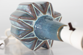Danish Søholm Sculptural Ceramic Table Lamp by Einar Johansen Aqua Blue, Green with New Shade. Mid-century Ceramics 1960s