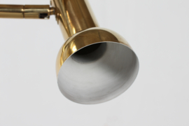 Northern European Floor Lamp of Brass with Lacquer and Adjustable Shades 1970s Mid-century Lightning