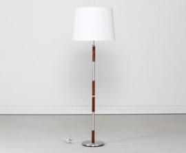 Mid-Century Adjustable Danish Floor Lamp Jo Hammerborg Style, Rosewood and Steel