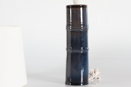 Tall Midnight Blue Carl-Harry Staalhane Table Lamp by Rörstrand in Sweden with New Shade, 1960s. Scandinavian Modern Lightning.