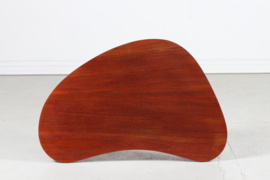 Danish Modern Organically Shaped Coffee Table of Teak and Beech, Denmark Mid-century 1950s