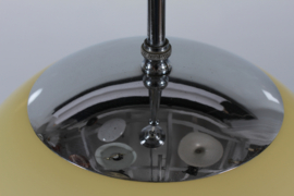 Art Deco Pendant Light Ball-Shaped Light Yellow Shade with Chrome Fittings, Denmark, 1930s