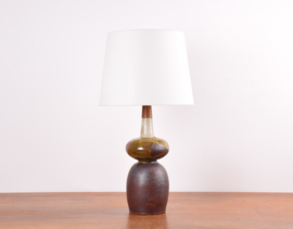 Erik Graeser Sculptural Table Lamp Ceramic & Teak Wood Danish Mid-century Ceramic Lighting