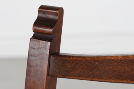 Danish Sculptural Handcrafted Lounge Chair of Solid Oak with New Sheepskin 1940s