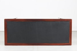 Helge Vestergaard Jensen Coffee Table of Rosewood and Black Leather by Peder Pedersen Denmark, 1960s Danish Modern.