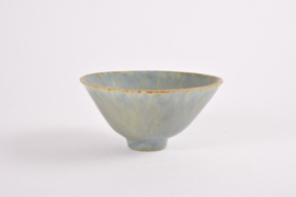 Rörstrand Sweden Ceramic Bowl Dusted Green Haresfur, Carl-Harry Stålhane, 1950s