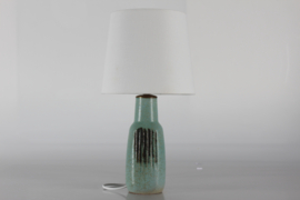 Danish Saxbo Stoneware Table Lamp with Matte Salt Green Glaze Eva Stæhr Nielsen. Danish Lightning 1960s.