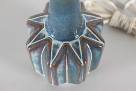 Danish Søholm Sculptural Ceramic Table Lamp by Einar Johansen Aqua Blue, Green with New Shade. Mid-century Ceramics 1960s