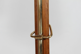Danish Svend Aage Holm Sørensen Adjustable Oak Floor Lamp with New Shade Modern Lightning 1950s