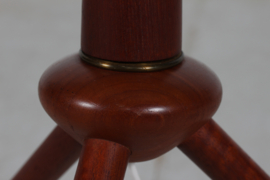 Danish Modern 1950s Tripood Floor Lamp of Teak with Robert Kasal Le Klint Shade