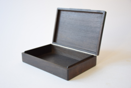 Mid-century Danish Bog Oak & Silver Wooden Box Bulrush Motif by AS Denmark Sterling