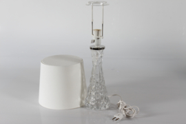 Carl Fagerlund Vintage Table Lamp of Clear Glass for Orrefors, Sweden, Mid-century Scandinavian Design 1960s