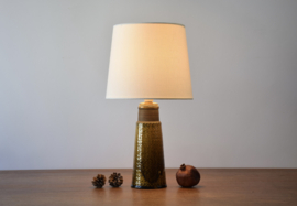 Danish Kähler HAK Table Lamp Amber Yellow Glaze Midcentury Ceramic, 1960s