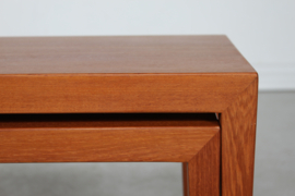 Danish Severin Hansen Set of Oblong Nesting Tables of Teak with Oil Treatment by Haslev Furniture 60s. Mid-century Danish Modern.