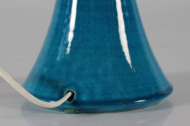 Danish Kähler + Poul Erik Eliasen Style Sculptural Table Lamp Turquoise Blue Mid-century 1960s