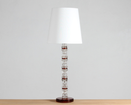Carl Fagerlund Tall Vintage Lamp of Glass for Orrefors, Sweden, 1960s. Scandinavian Modern Lightning