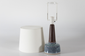 Danish Søholm Ceramic Table Lamp Brown, Blue and Purple Colors by Einar Johansen 1960s Mid-century