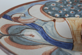 Huge Søholm Stoneware Bowl by Noomi Backhausen with Tree of Life Motif, 1960s Danish Ceramic.