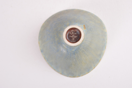 Rörstrand Sweden Ceramic Bowl Dusted Green Haresfur, Carl-Harry Stålhane, 1950s