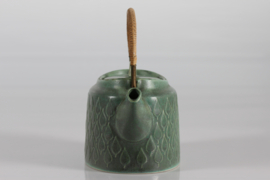 RARE and EARLY "Relief" Teapot by Danish Jens Harald Quistgaad IHQ, Stoneware with Green Glaze,1960s