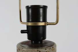 Sold - Large Tue Poulsen Rustic Stoneware Table Lamp 1970s Denmark with New Shade. Danish Modern Lightning.