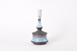 Danish Sculptural Table Lamp Blue Brown Glazed & Unglazed, by Helge Bjufstrøm, Modern Ceramic 1960s - 1970s