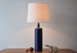 Rare Very Tall Palshus Blue Table Lamp Danish Mid-Century Modern Ceramic, 1960s, 79 cm / 31" Tall