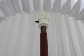 Danish Modern 1950s Tripood Floor Lamp of Teak with Robert Kasal Le Klint Shade