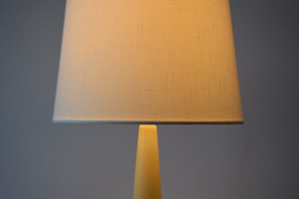 Danish Palshus Table Lamp Pale Yellow Haresfur Glaze, by Per Linnemann-Schmidt, Midcentury Modern 1950s