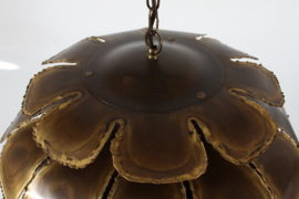 SOLD Svend Aage Holm Sørensen Artichoke Pendant of Brass Made in Denmark 1960s