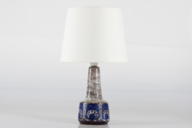 Medium Size Table Lamp by Marianne Starck for Michael Andersen with Blue Persia Glaze 1960. Danish Modern Lightning.