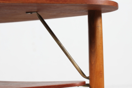 Danish Modern Organically Shaped Coffee Table of Teak and Beech, Denmark Mid-century 1950s
