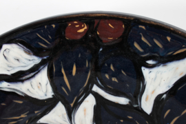 Large Ceramic Dish with Leaf Pattern by Torben Keramik Denmark Mid-Century