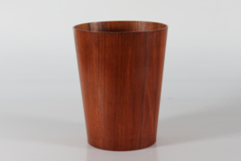 Martin Åberg Conical Wastepaper Basket of Teak Veneer by Servex Sweden, Mid-century Scandinavian Modern