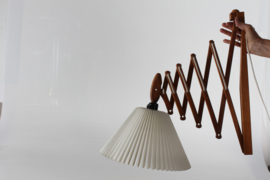 Rare Extra Large Le Klint SAX Wall Lamp of Oak with the Original Lamp Shade. 1960s Danish Lightning Designed by Erik Hansen