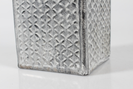 Danish Nils Kähler for HAK Kähler Tall Square Vase with Ash-grey Glaze and  Incised Pattern, Mid-century Danish Ceramic 1950s