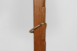 Danish Svend Aage Holm Sørensen Adjustable Oak Floor Lamp with New Shade Modern Lightning 1950s