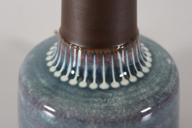 Danish Søholm Ceramic Table Lamp Brown, Blue and Purple Colors by Einar Johansen 1960s Mid-century