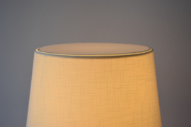 Tall Danish Palshus Table Lamp Budded Tear Drop Shape with Brown Haresfur Glaze with Shade, Design Per Linnemann-Schmidt, Model SL 3, Danish Modern Ceramic 1950s