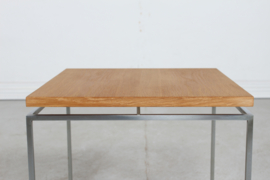 Vintage Knud Joos Side Table of Oak and Steel with Floating Table Top by Jason Møbler Denmark. Danish Furniture Design.
