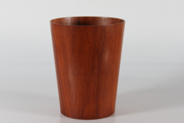 Martin Åberg Conical Wastepaper Basket of Teak Veneer by Servex Sweden, Mid-century Scandinavian Modern