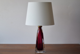 Incl New Lampshade! Carl Fagerlund for Orrefors Sweden Lamp in Red & Clear Glass Scandinavian Mid-century  //PRICE UPON REQUEST //